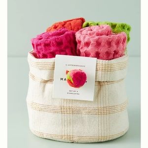 Anthropologie set of 4 Market Dishcloths